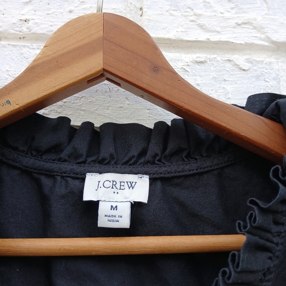 J. Crew Factory Ruffle Sleeveless Top Black - Picture 3 of 6